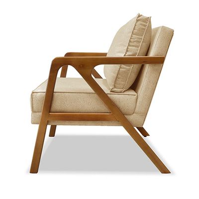 Poltrona Decorativa De Luxo Frida Linho Dourado - Gran Belo