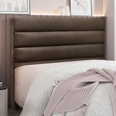 Cabeceira Decorativa King Size 1,95M Guess Veludo Marrom - Gran Belo