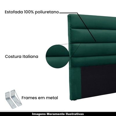 Cabeceira Decorativa King Size 1,95M Guess Veludo Verde Floresta - Gran Belo