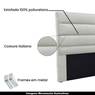 Cabeceira Decorativa 1,40M Guess Veludo Prata - Gran Belo
