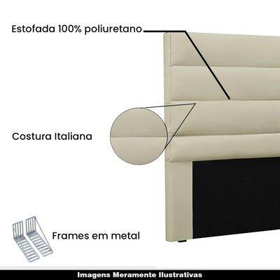 Cabeceira Decorativa King Size 1,95M Guess PU Marfim - Gran Belo