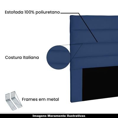 Cabeceira Decorativa 1,95M King Size Guess Suede Azul Marinho - Gran Belo