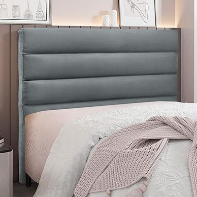 Cabeceira Decorativa King Size 1,95M Guess Veludo Cinza - Gran Belo