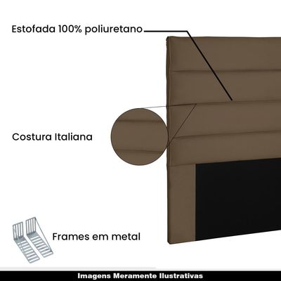 Cabeceira Decorativa 1,95M King Size Guess Suede Caramelo - Gran Belo