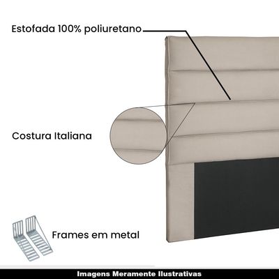 Cabeceira Decorativa 1,60M Queen Size Guess Suede Bege - Gran Belo