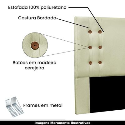 Cabeceira Decorativa 1,40M Kors Linho Natural - Gran Belo