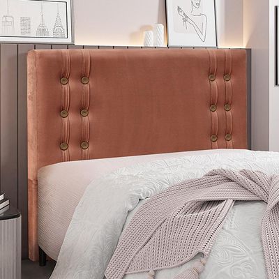 Cabeceira Decorativa Casal 1,40M Kors Veludo Cobre - Gran Belo