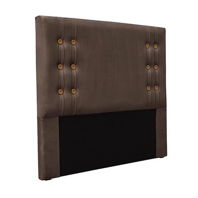 Cabeceira Decorativa Casal 1,40M Kors Veludo Marrom - Gran Belo