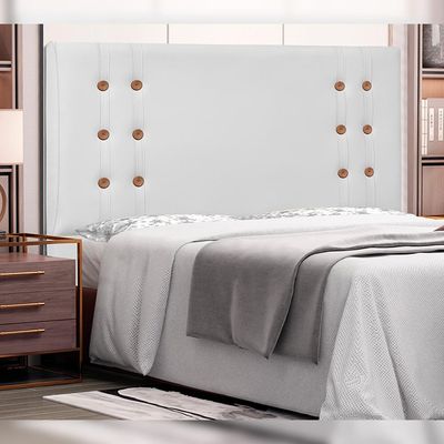 Cabeceira Decorativa Queen Size 1,60M Kors PU Branco - Gran Belo