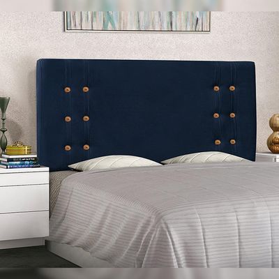 Cabeceira Decorativa Queen Size 1,60M Kors Suede Azul Marinho - Gran Belo