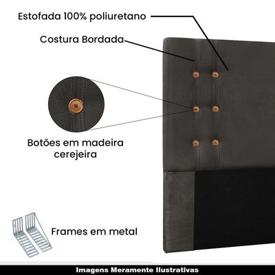 Cabeceira Decorativa Queen Size 1,60M Kors Suede Cinza - Gran Belo