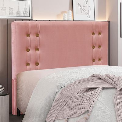 Cabeceira Decorativa Queen Size 1,60M Kors Veludo Rosa - Gran Belo