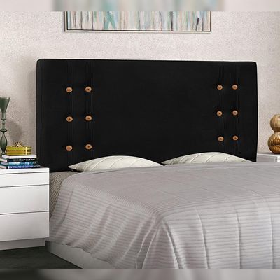 Cabeceira Decorativa King Size 1,95M Kors Suede Preto - Gran Belo