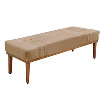 Recamier Decorativo 160cm Kors Suede Pés de Madeira Bege - Gran Belo