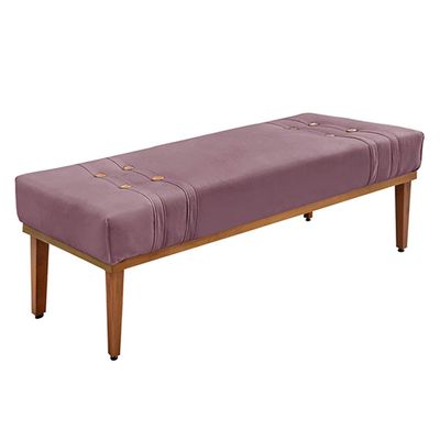 Recamier Decorativo 90cm Kors Veludo Pés de Madeira Uva - Gran Belo