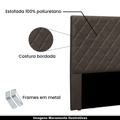 Cabeceira Decorativa 1,40M Baelon Veludo Marrom - Gran Belo