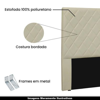 Cabeceira Decorativa 1,40M Baelon Pu Marfim - Gran Belo