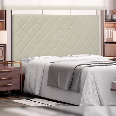 Cabeceira Decorativa Queen Size 1,60M Baelon Pu Marfim - Gran Belo