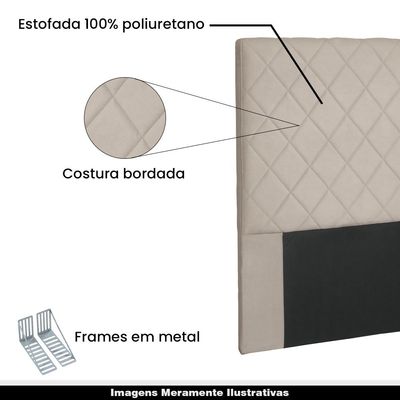 Cabeceira Decorativa Queen Size 1,60M Baelon Suede Bege - Gran Belo