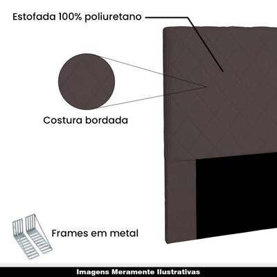 Cabeceira Decorativa King Size 1,95M Baelon Suede Café - Gran Belo