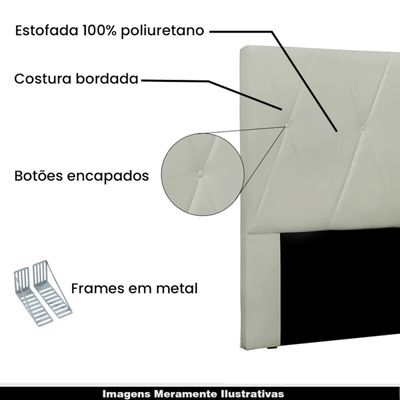 Cabeceira Decorativa King Size 1,95M Yves Veludo Prata - Gran Belo