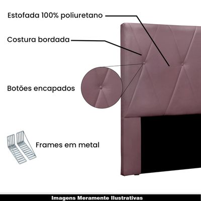Cabeceira Decorativa King Size 1,95M Yves Veludo Uva - Gran Belo