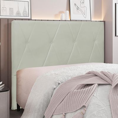 Cabeceira Decorativa Queen Size 1,60M Yves Veludo Prata - Gran Belo