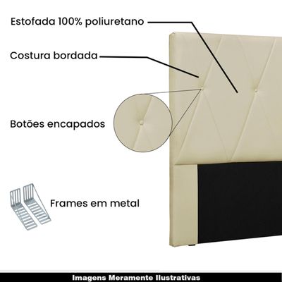 Cabeceira Decorativa Queen Size 1,60M Yves Veludo Bege - Gran Belo