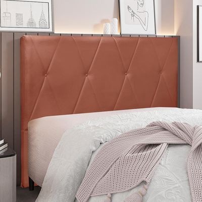 Cabeceira Decorativa Queen Size 1,60M Yves Veludo Cobre - Gran Belo