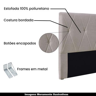 Cabeceira Decorativa King Size 1,95M Yves Linho Areia - Gran Belo