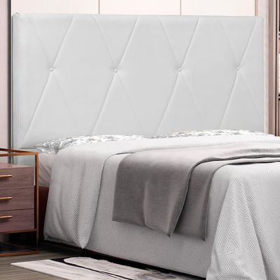Cabeceira Decorativa King Size 1,95M Yves PU Branco - Gran Belo