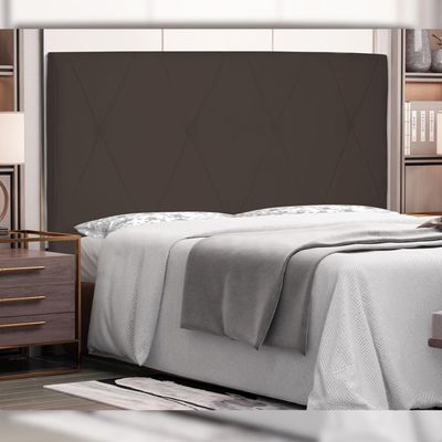 Cabeceira Decorativa King Size 1,95M Yves Suede Café - Gran Belo