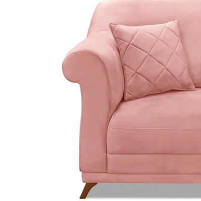 Kit 2 Poltronas Decorativas com 2 Almofadas Armstrong Veludo Rosa - Gran Belo
