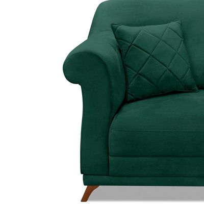Kit 2 Poltronas Decorativas com 2 Almofadas Armstrong Veludo Verde Floresta - Gran Belo