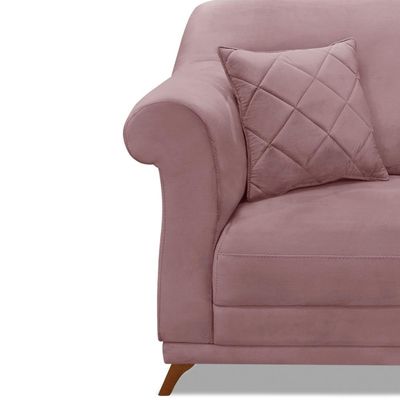 Poltrona Decorativa com 1 Almofada Armstrong Veludo Lilás - Gran Belo