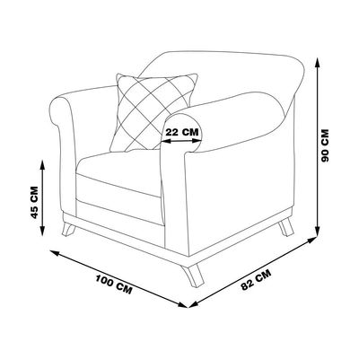 Poltrona Decorativa com 1 Almofada Armstrong Veludo Lilás - Gran Belo