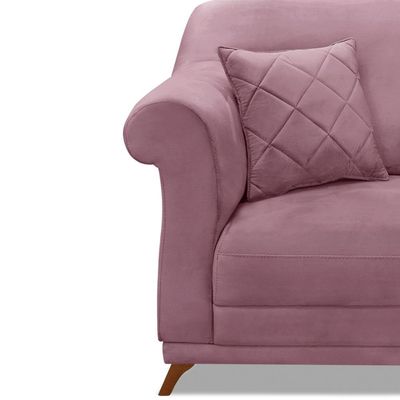 Poltrona Decorativa com 1 Almofada Armstrong Veludo Uva - Gran Belo