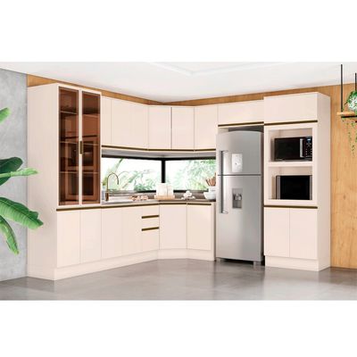 Armário Aéreo 40 cm em MDF Henn Connect, 1 Porta - C52 Duna/Cristal