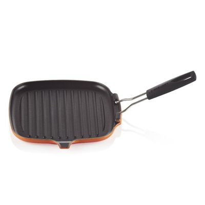 GRELHA QUADRADA LE CREUSET C/ ALÇA REMOVÍVEL LARANJA 20054000900400