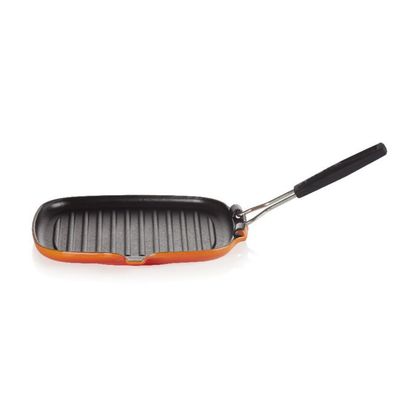 GRELHA QUADRADA LE CREUSET C/ ALÇA REMOVÍVEL LARANJA 20054000900400