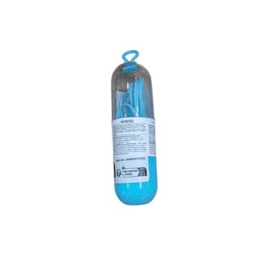 Fone de Ouvido com Fio e Estojo Conector P2 - Azul Claro