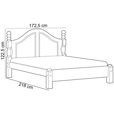 Cama Queen De Madeira Maciça Clássica Para Colchão 158x198 Zahav F06 Café - Lyam Decor