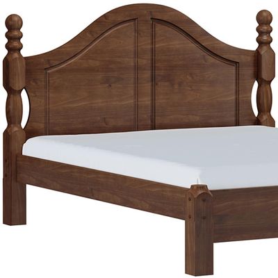 Cama Queen De Madeira Maciça Clássica Para Colchão 158x198 Zahav F06 Café - Lyam Decor