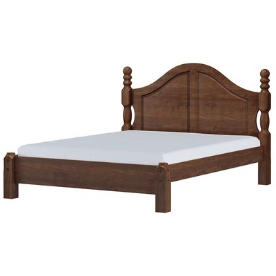 Cama Queen De Madeira Maciça Clássica Para Colchão 158x198 Zahav F06 Café - Lyam Decor