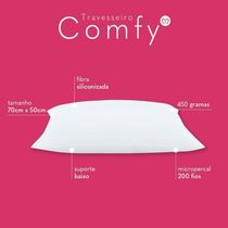 Travesseiro Comfy Suporte Baixo 01 Peça - Branco