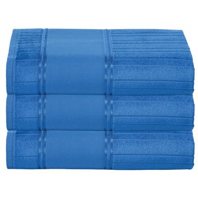 Kit c/ 3 Toalha Banho Dohler Artesanalle Pintura 70x140cm Azul Royal
