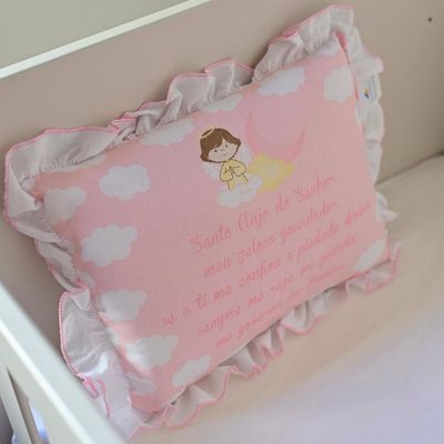 TRAVESSEIRO BEBE ANJINHO DA GUARDA INCOMFRAL  ROSA