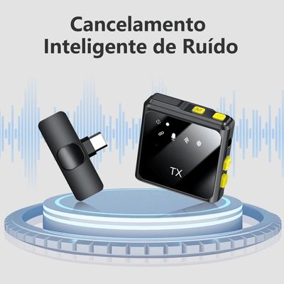 Microfone Lapela Wireless Sem fio Tipo C Ante-ruido XC-ML-06