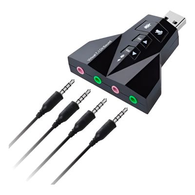 Adaptador de Áudio USB 7.1 – Melhor Qualidade de Som para PC e Notebook | Placa de Áudio Microfone