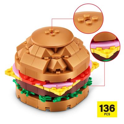 Blocos de Montar Max Premium Snacks - Hambúrguer 136 pçs